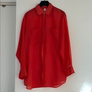 American Apparel Red Button Down Shirt